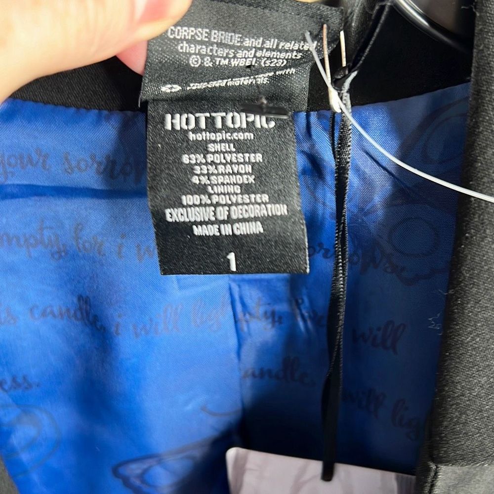Hot Topic Corpse Bride Skeleton Hi-Low Waistcoat Vest Plus Size 1 NWT - Picture 5 of 9